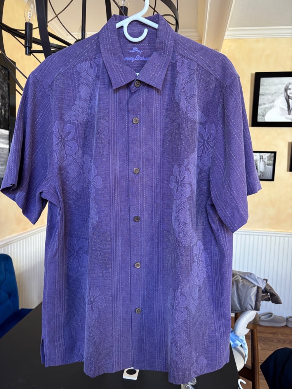 Tommy Bahama Violet Floral Jacquard Short-Sleeve Camp Shirt